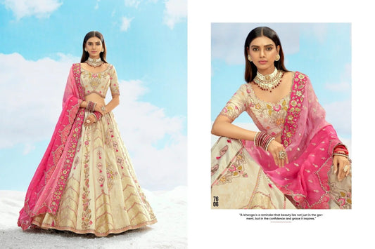 Fancy Silk Embroidered Lehenga with Georgette Dupatta Wholesale Supplier Surat