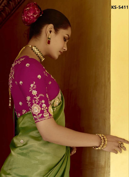 Party Perfection Designer Silk Saree with Embellished Blouse for Every Celebration