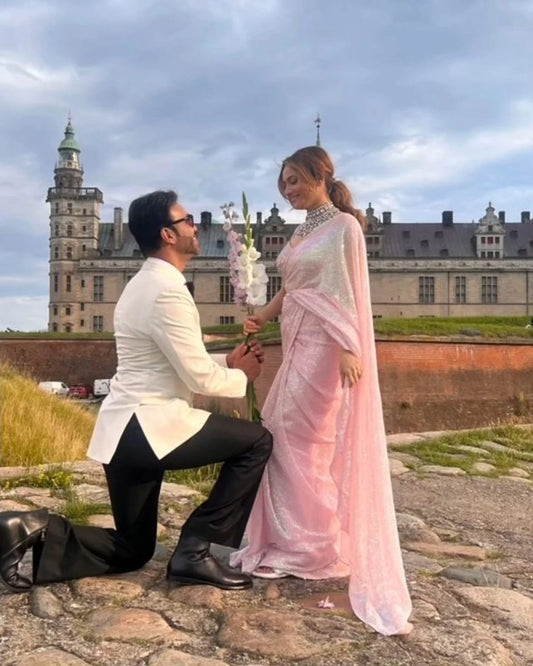 Ankita Lokhande Style Saree Full Sequence Work with Blouse Bollywood Designer Saree