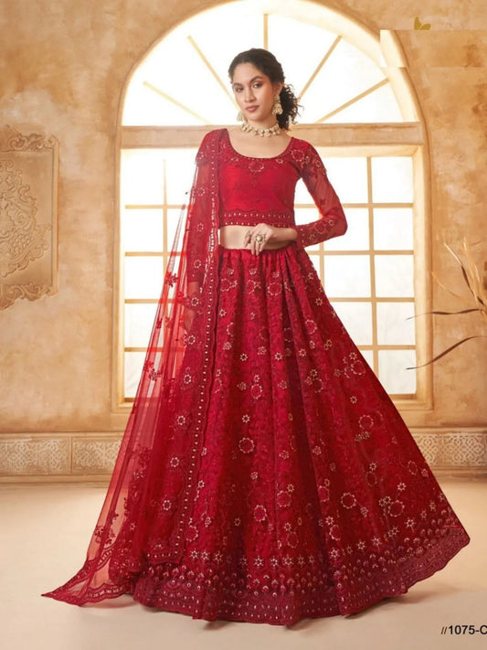 Soft Net Embroidered Lehenga Set with Festive Wear Direct from Textile Manufacturer