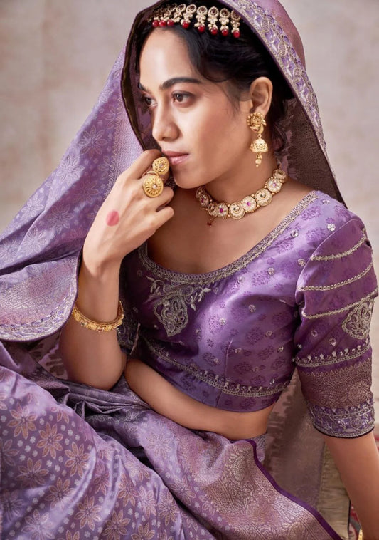 pure satin silk woven embroidery wedding wear saree online shopping