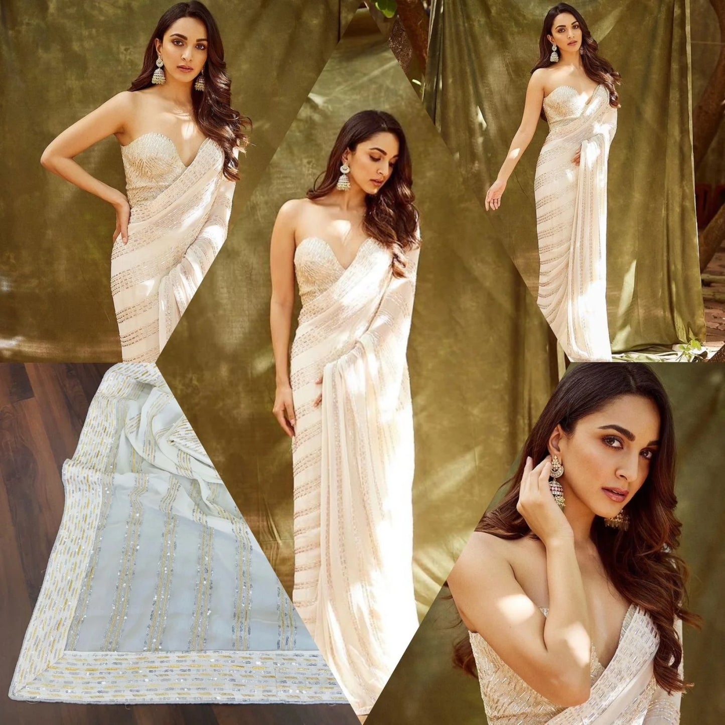 Heavy Georgette Trending Embroidered Zari Sequins Work Saree Inspired By Kiara Advani