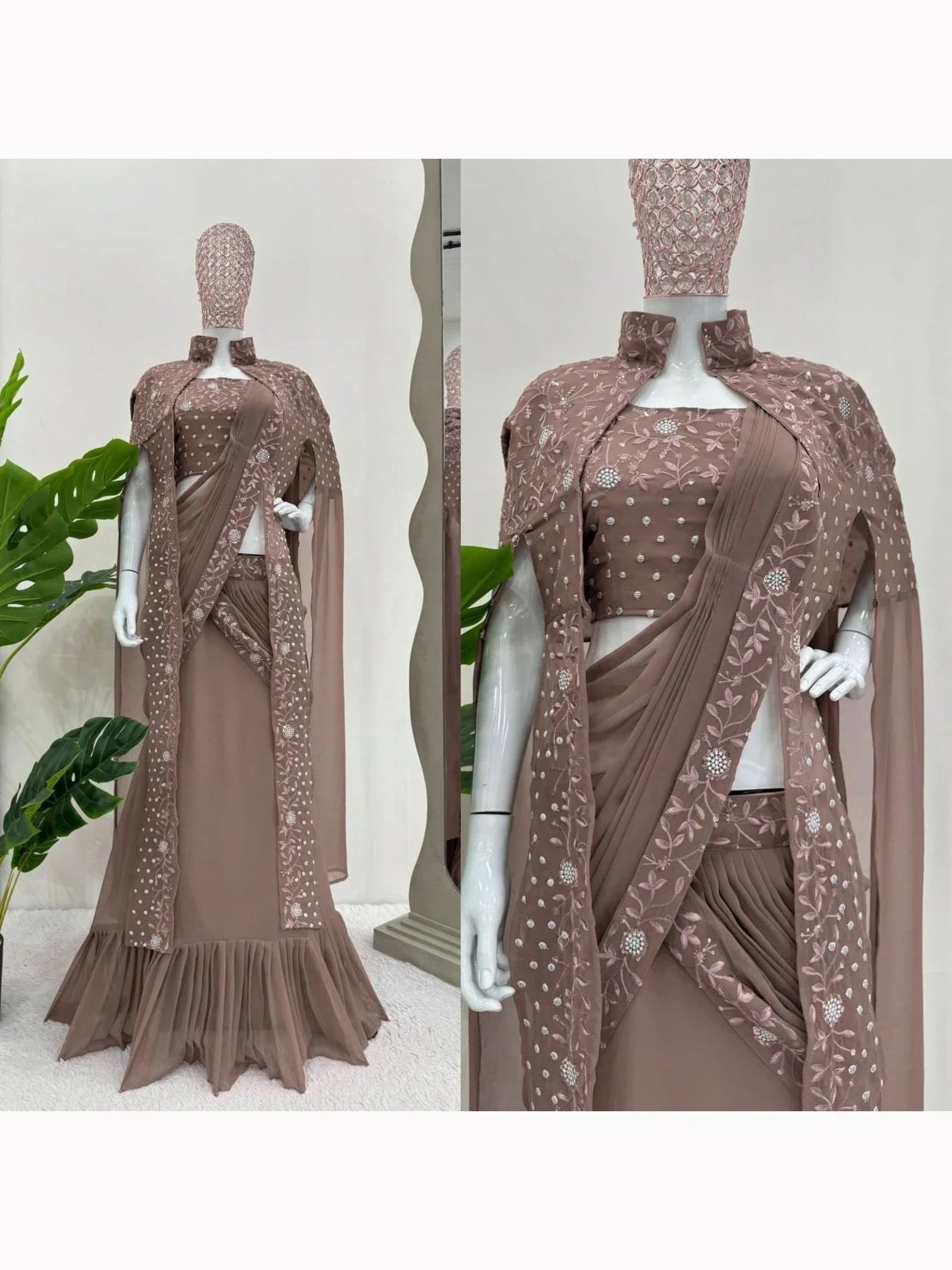 Reday To Wear Georgette Lehenga Saree