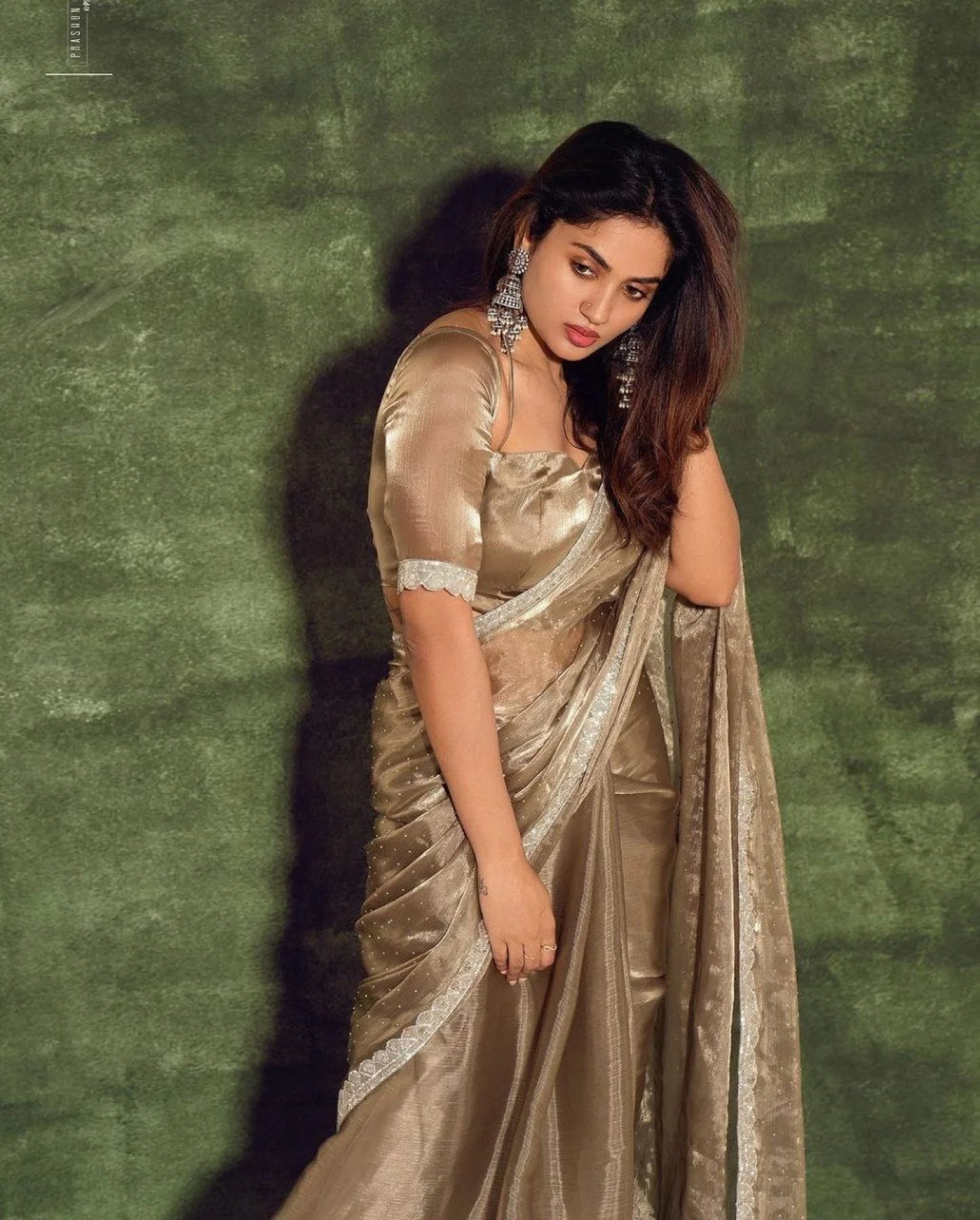 Soft Burberry Jimmy Chuu Saree With HandWork Lace Border