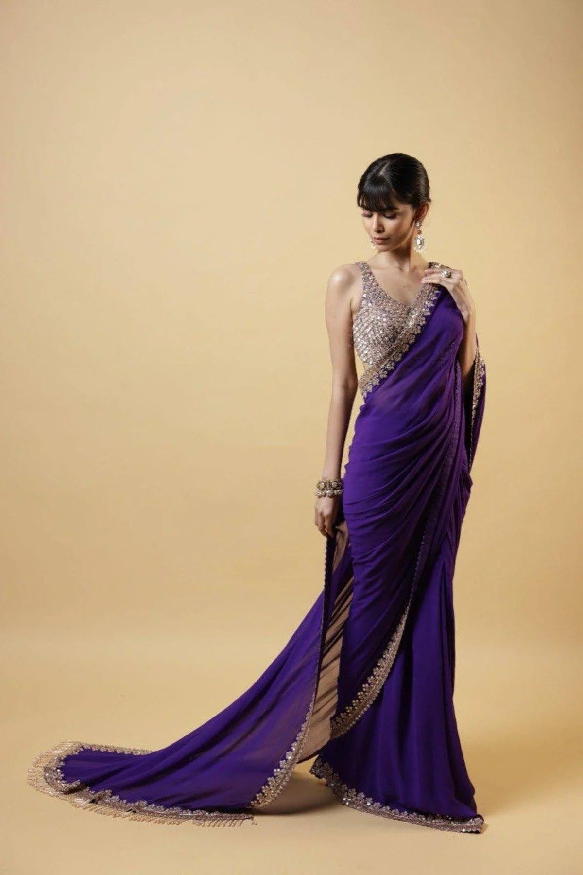 Party Wear Rangoli Silk Saree With Embroidery Work