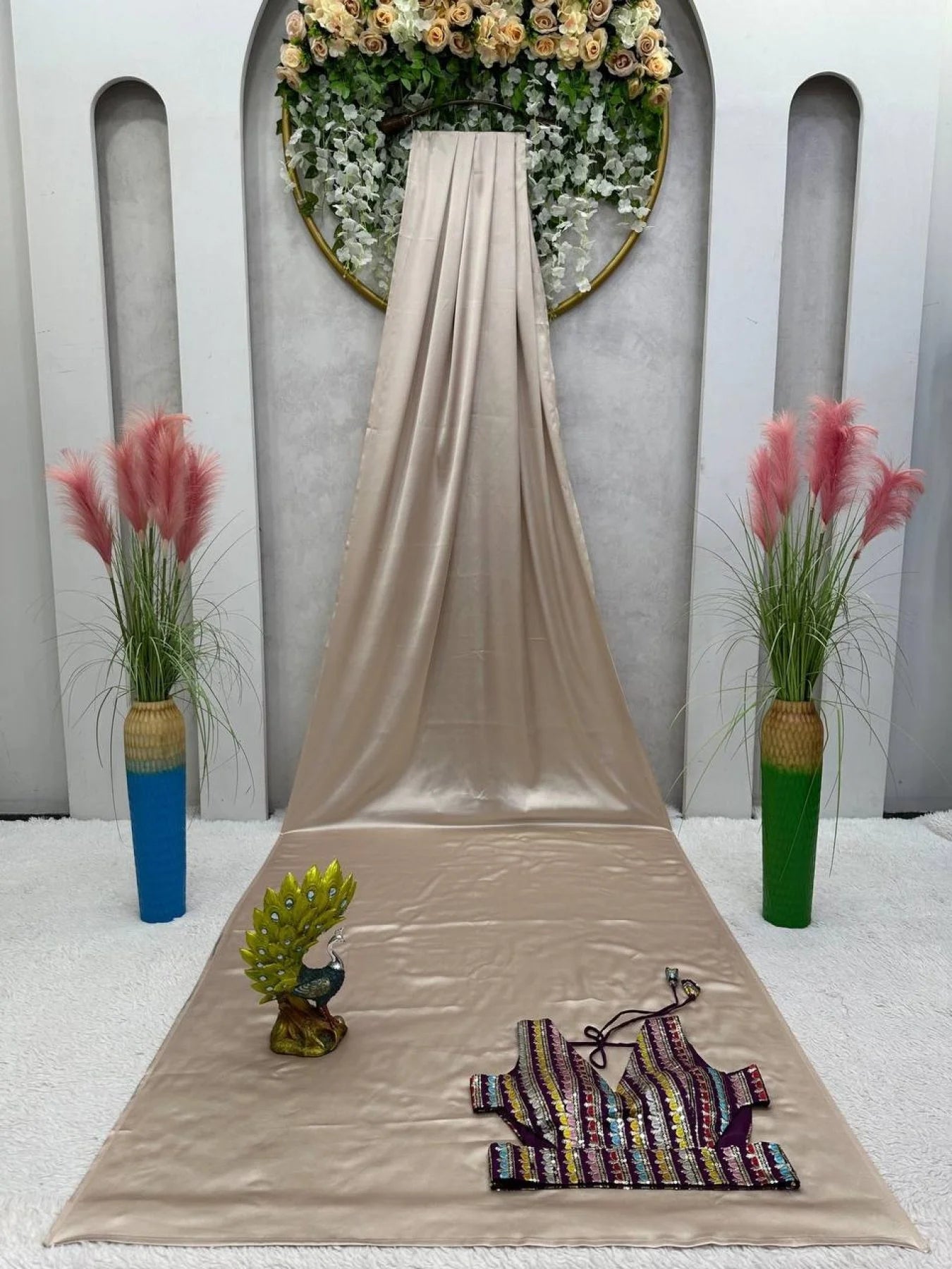 Plain Japan Satin Saree