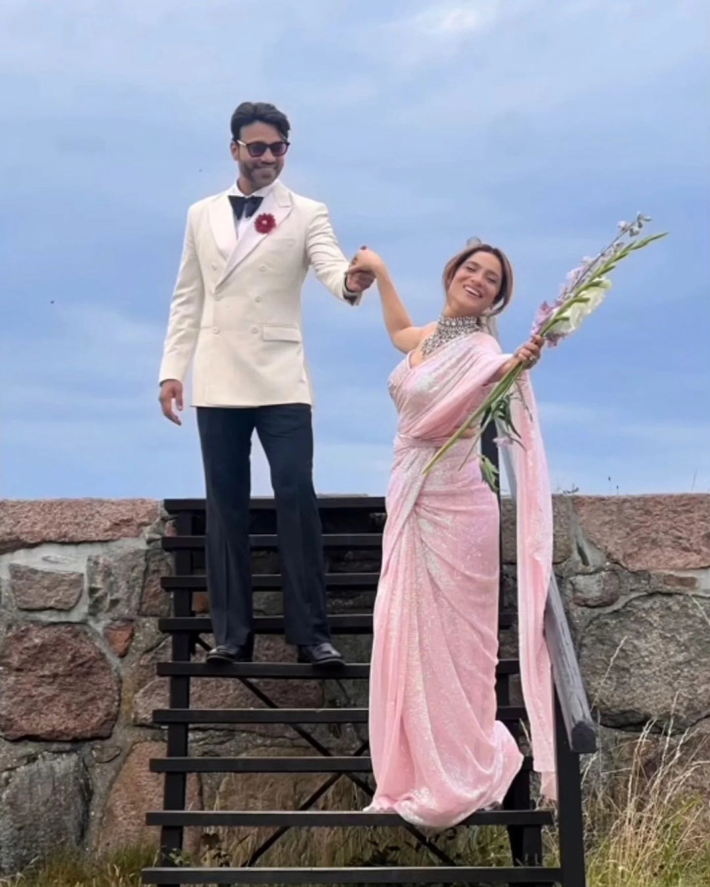 Ankita Lokhande Style Saree Full Sequence Work with Blouse Bollywood Designer Saree