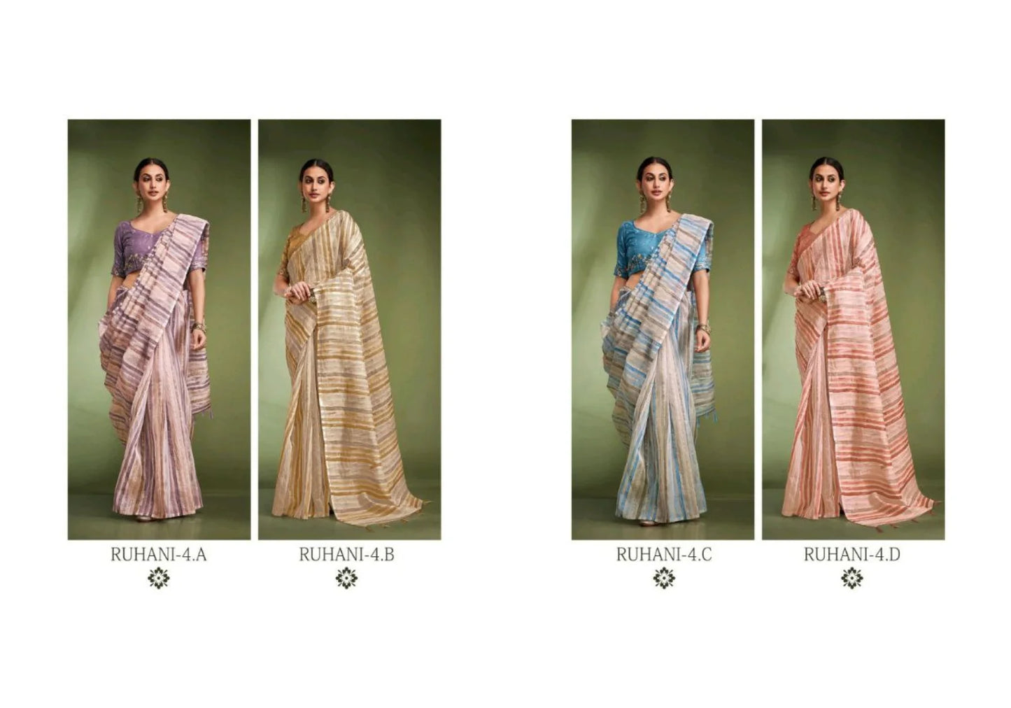 Tissue Based Crushed Wedding Saree with Contrast Hand Work Designer Blouse
