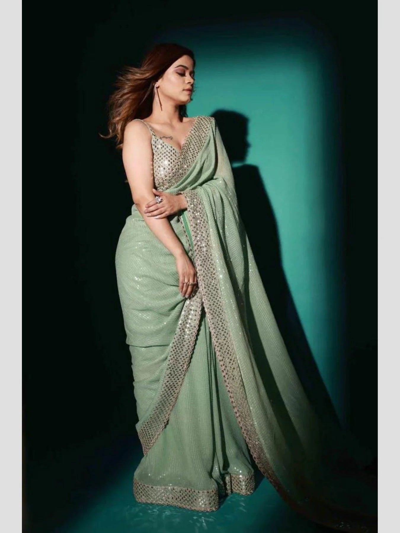 Most beautiful Georgette Sequence saree collection
