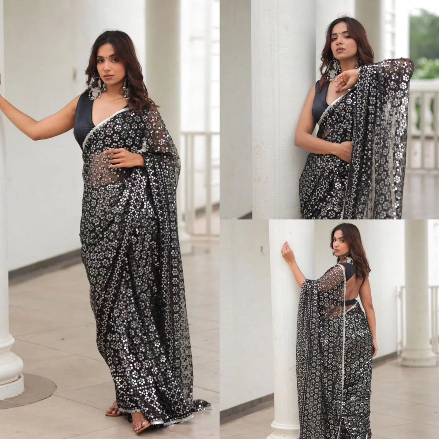 Bollywood Style Black Georgette saree