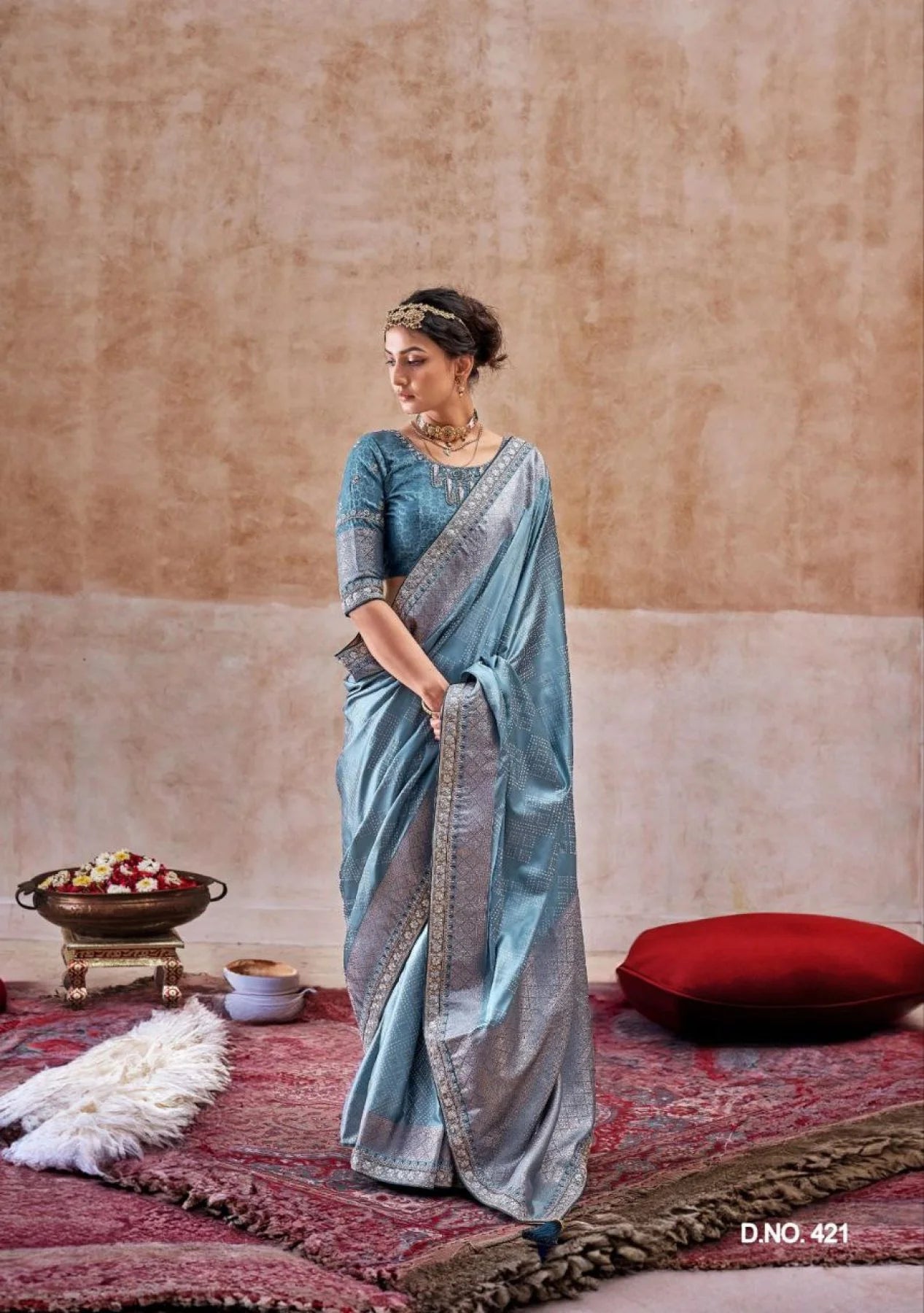 pure satin silk woven embroidery wedding wear saree online shopping