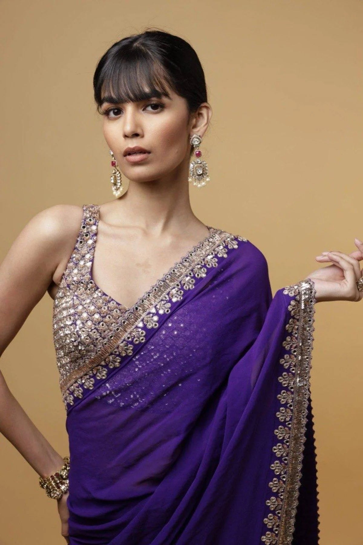 Party Wear Rangoli Silk Saree With Embroidery Work