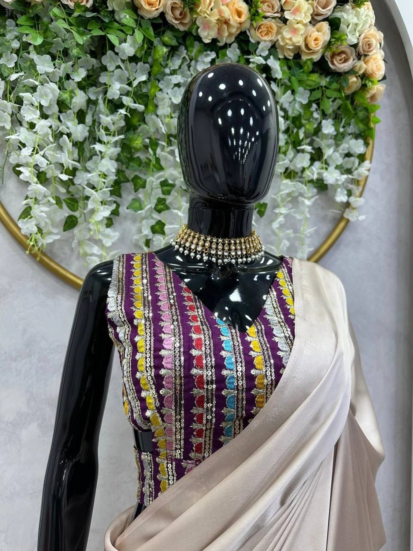 Plain Japan Satin Saree