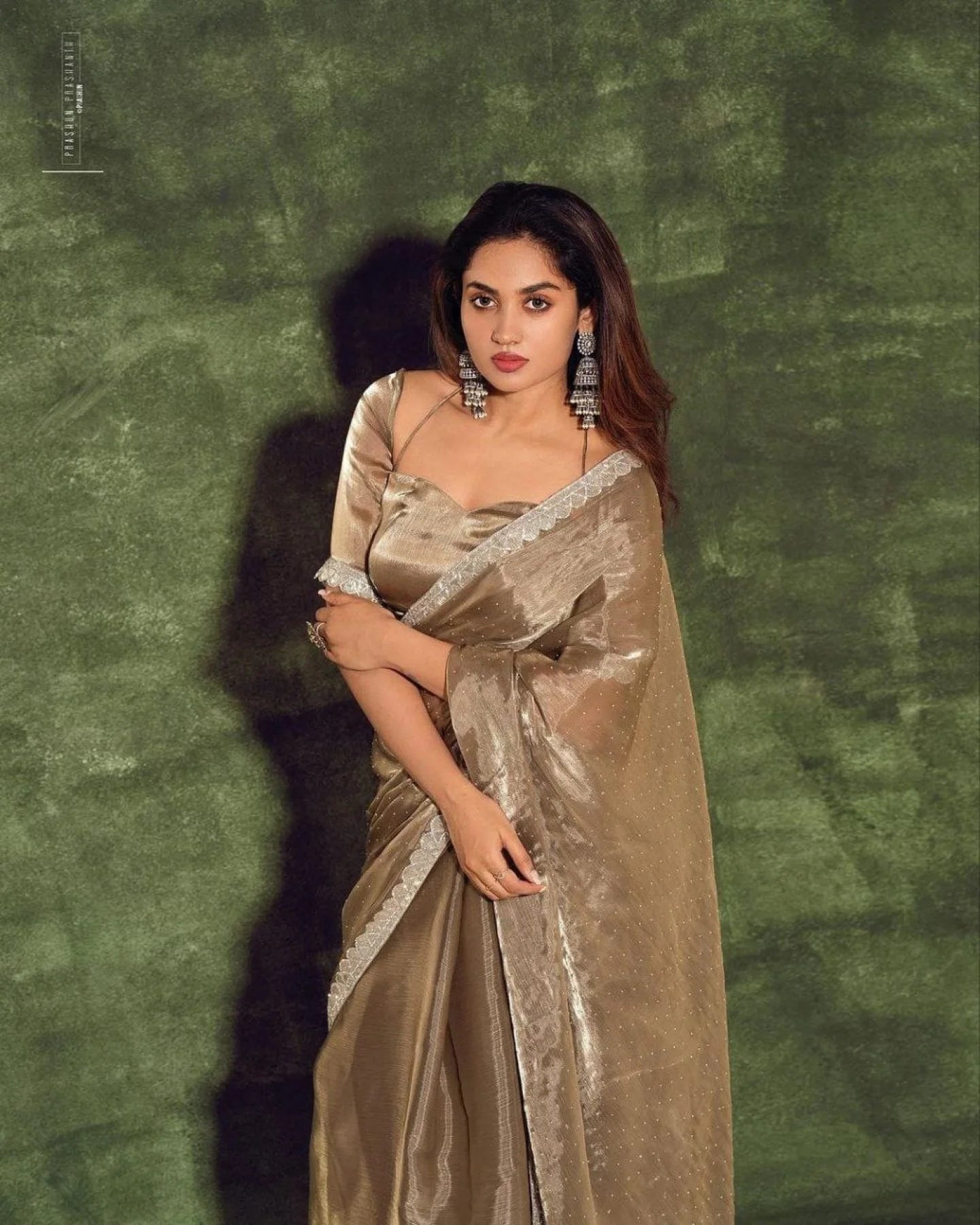 Soft Burberry Jimmy Chuu Saree With HandWork Lace Border