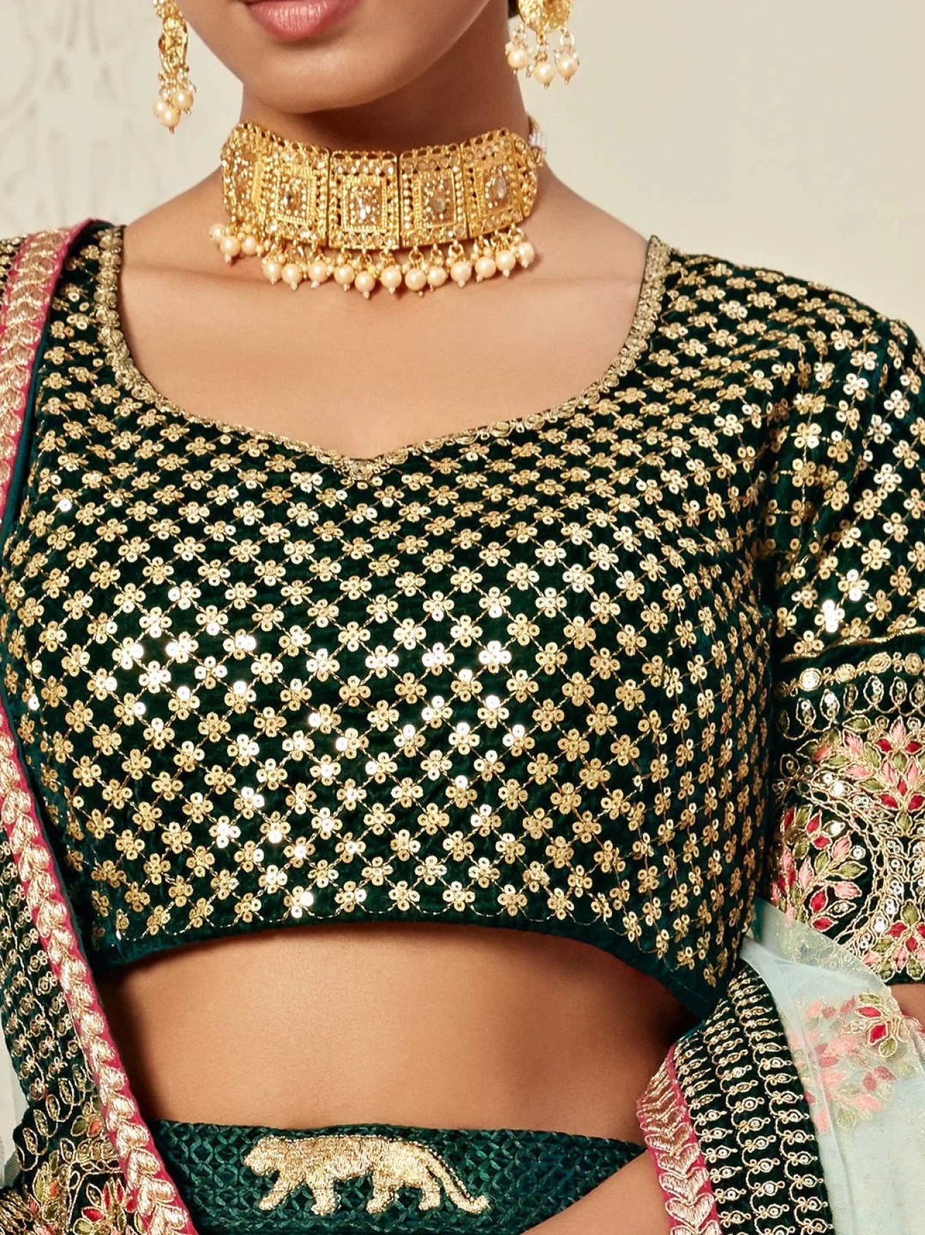 Exclusive Bridal Lehenga Choli Set Pure Velvet with Heavy Thread Zari Embroidery Work Best Offer Wholesale Rates Available