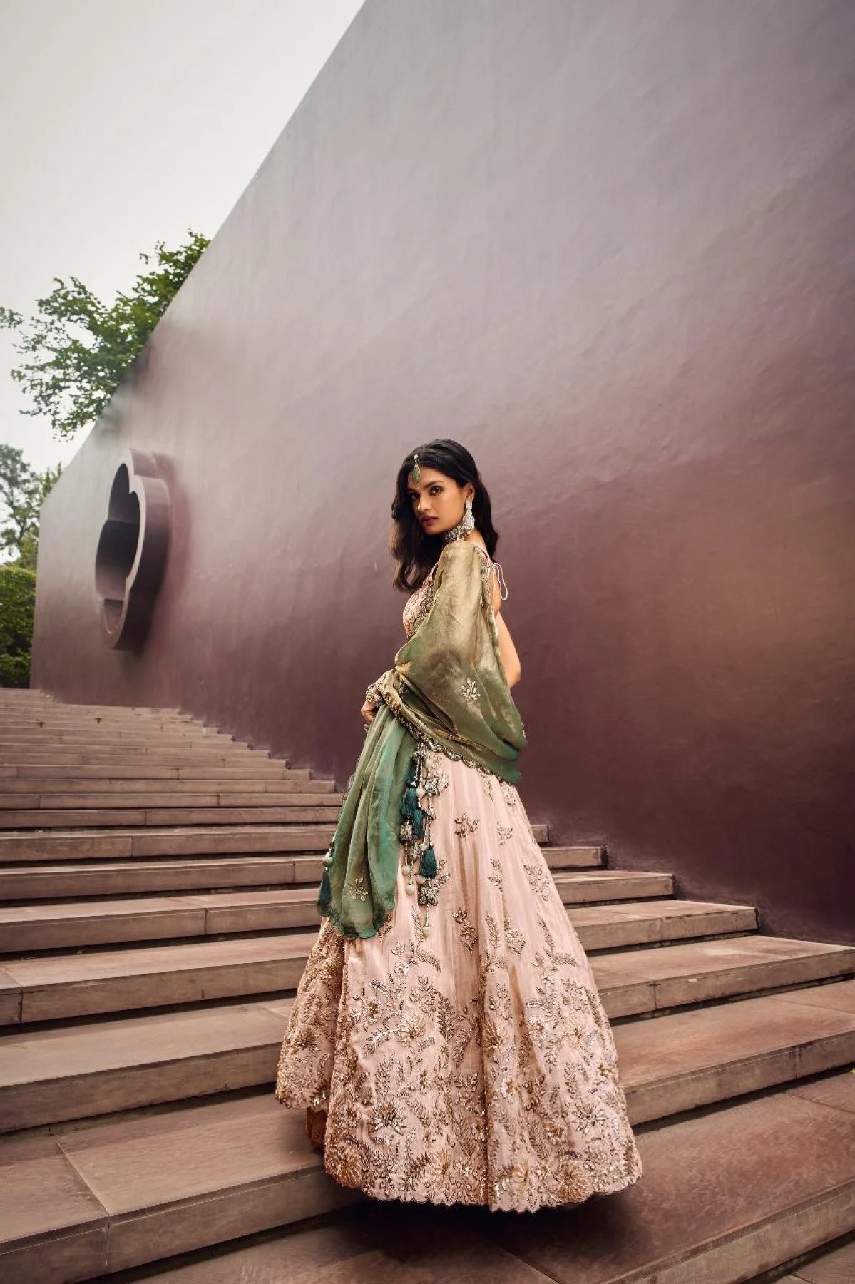 Designer Viscose Lehenga with Green Dupatta Set Indian Clothing for Ladies Girls Online Garment Sales
