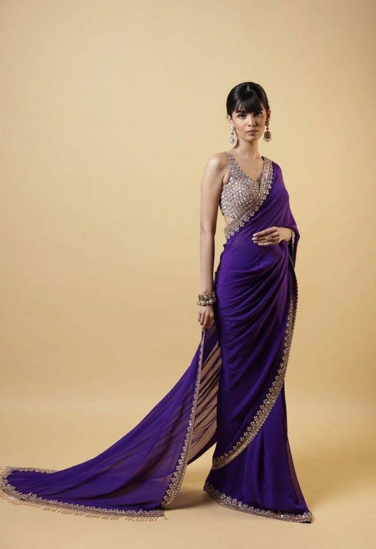 Party Wear Rangoli Silk Saree With Embroidery Work