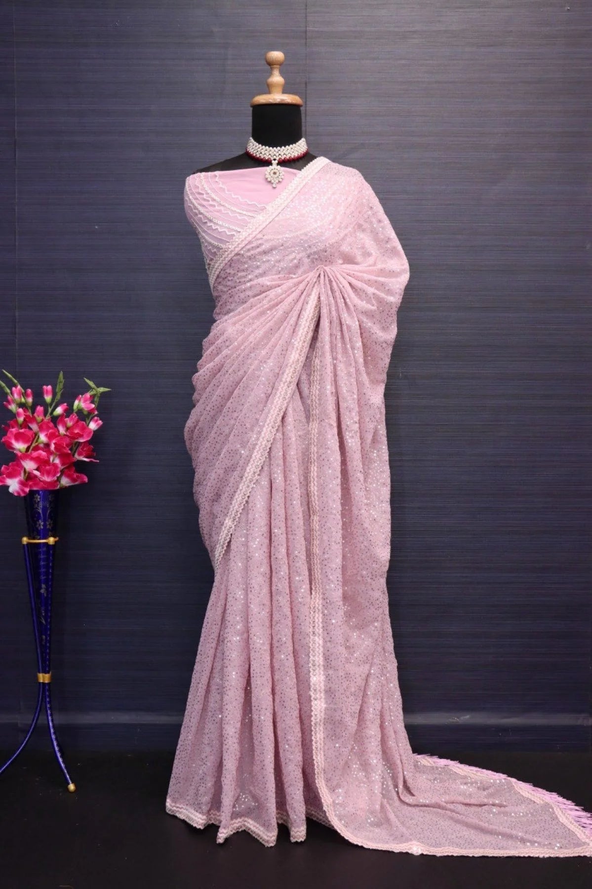 Party Wear Fox Georgette Sequence Work Saree
