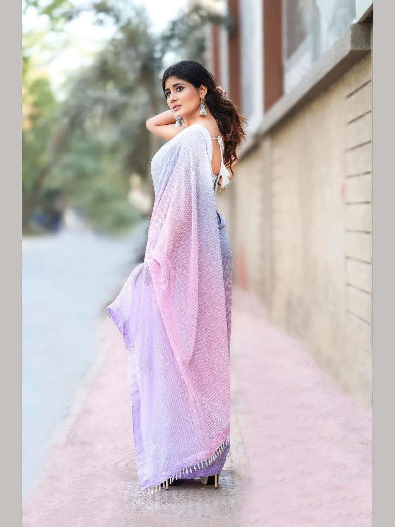 Bollywood heavy Georgette sequence saree collection