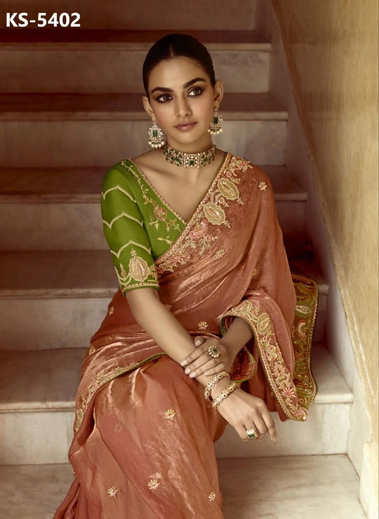 Festive Special Collection Designer Crush Silk Saree with Embellished Contrast Blouse Piece