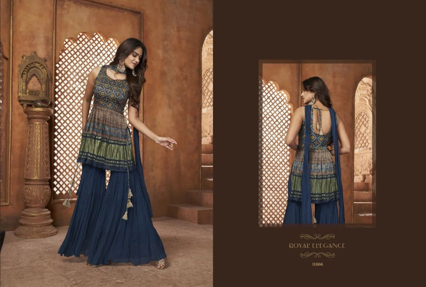 Fully Stitched Pure Bandhej Handwork Plazzo suits