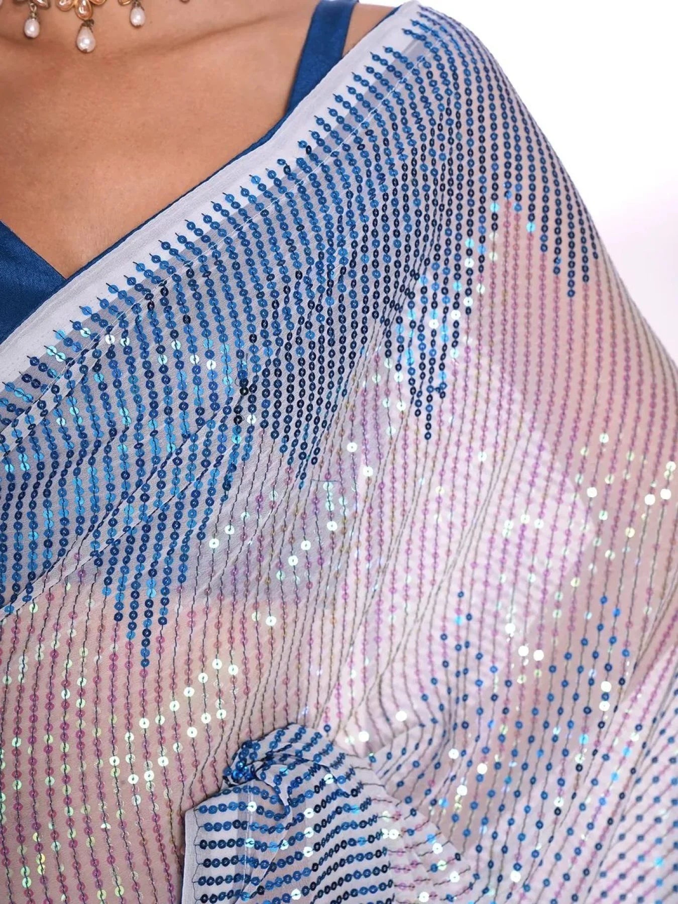 Beautiful Sequance Embroidery work in Georgette Fabric