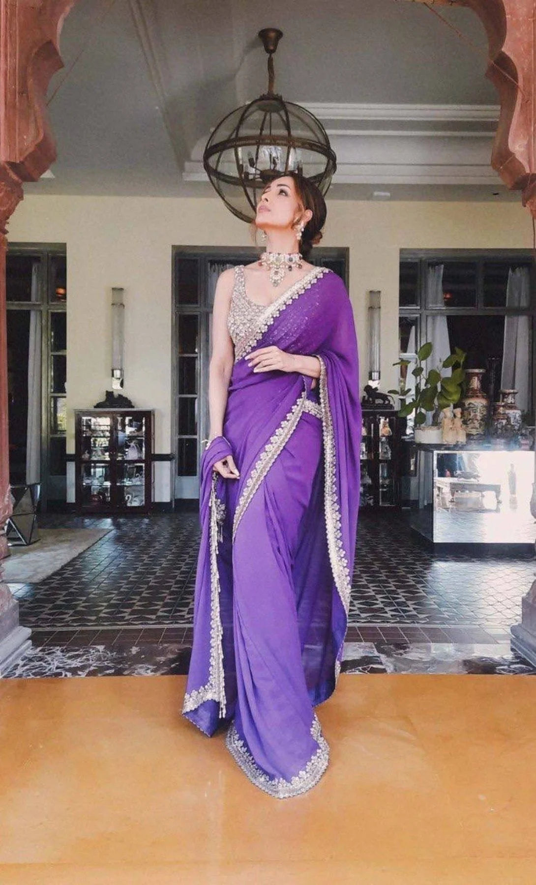 Party Wear Rangoli Silk Saree With Embroidery Work