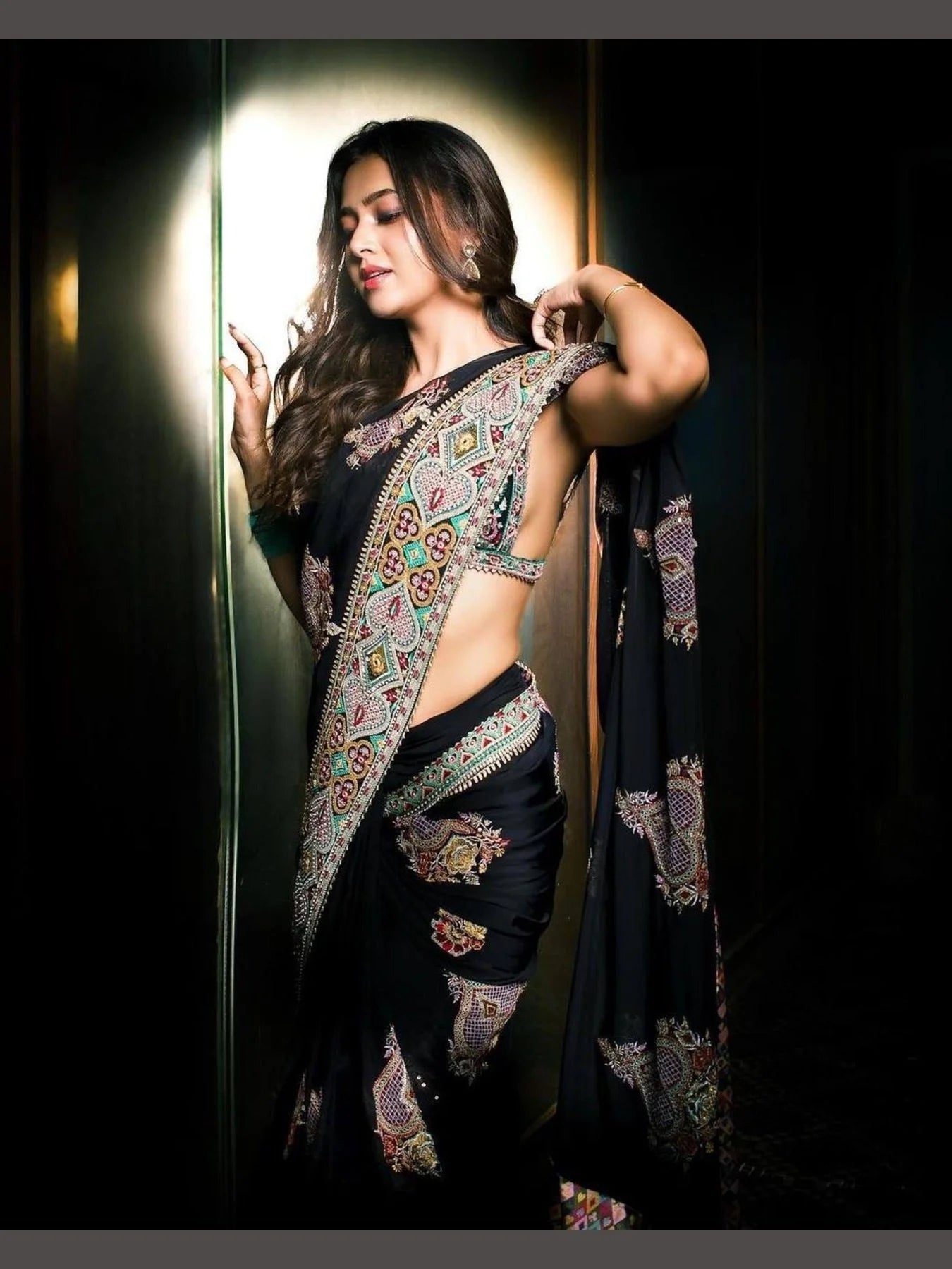 Black Color Bollywood Special Georgette Saree