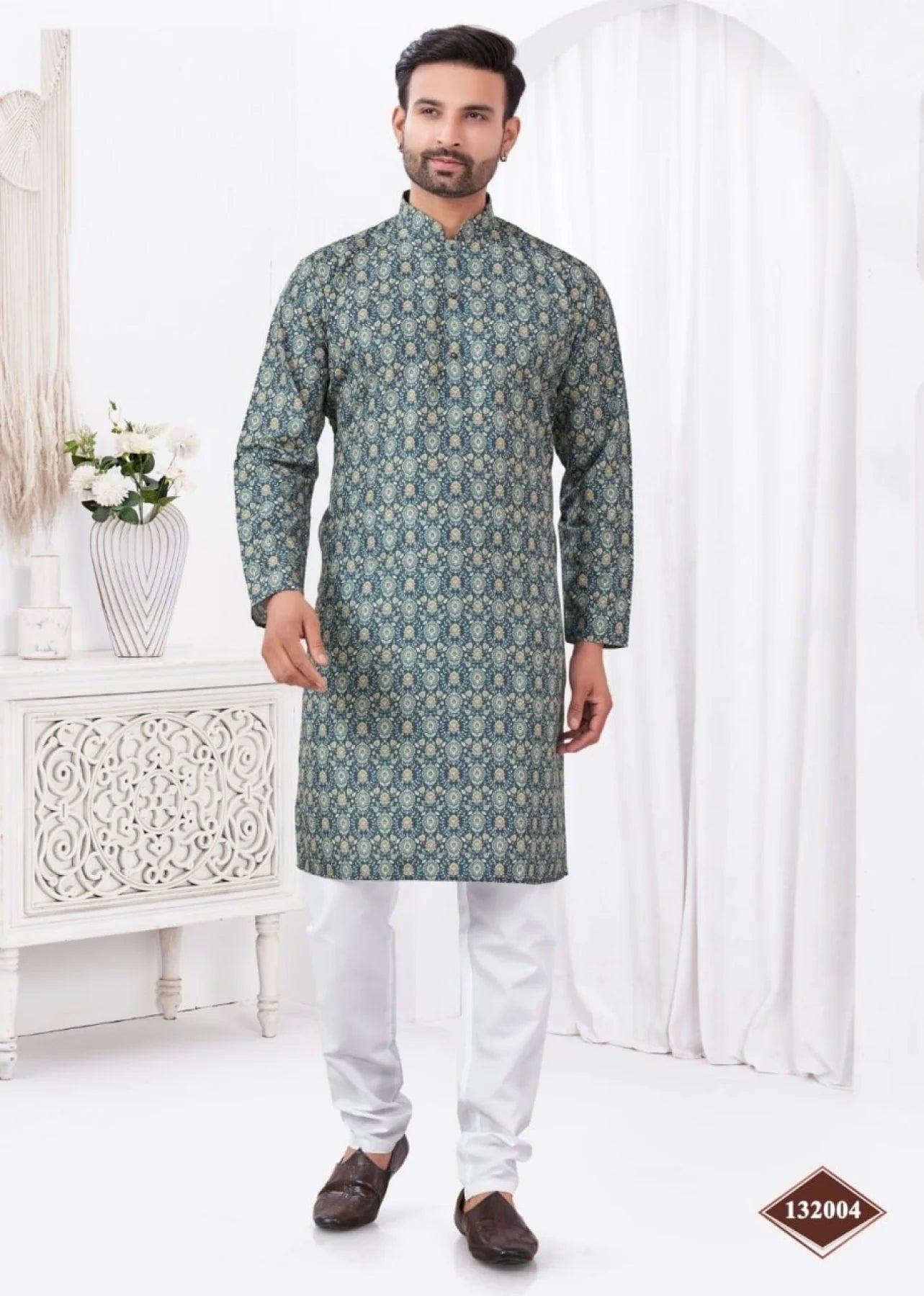 Men's Kurta Pajama Collection | Men's Digital Print Rayon Cotton Kurta Sets At Wholesale Rate