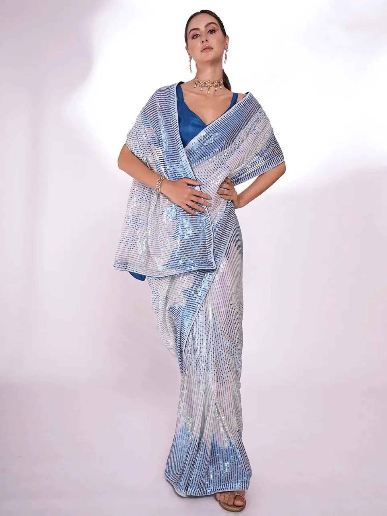 Beautiful Sequance Embroidery work in Georgette Fabric
