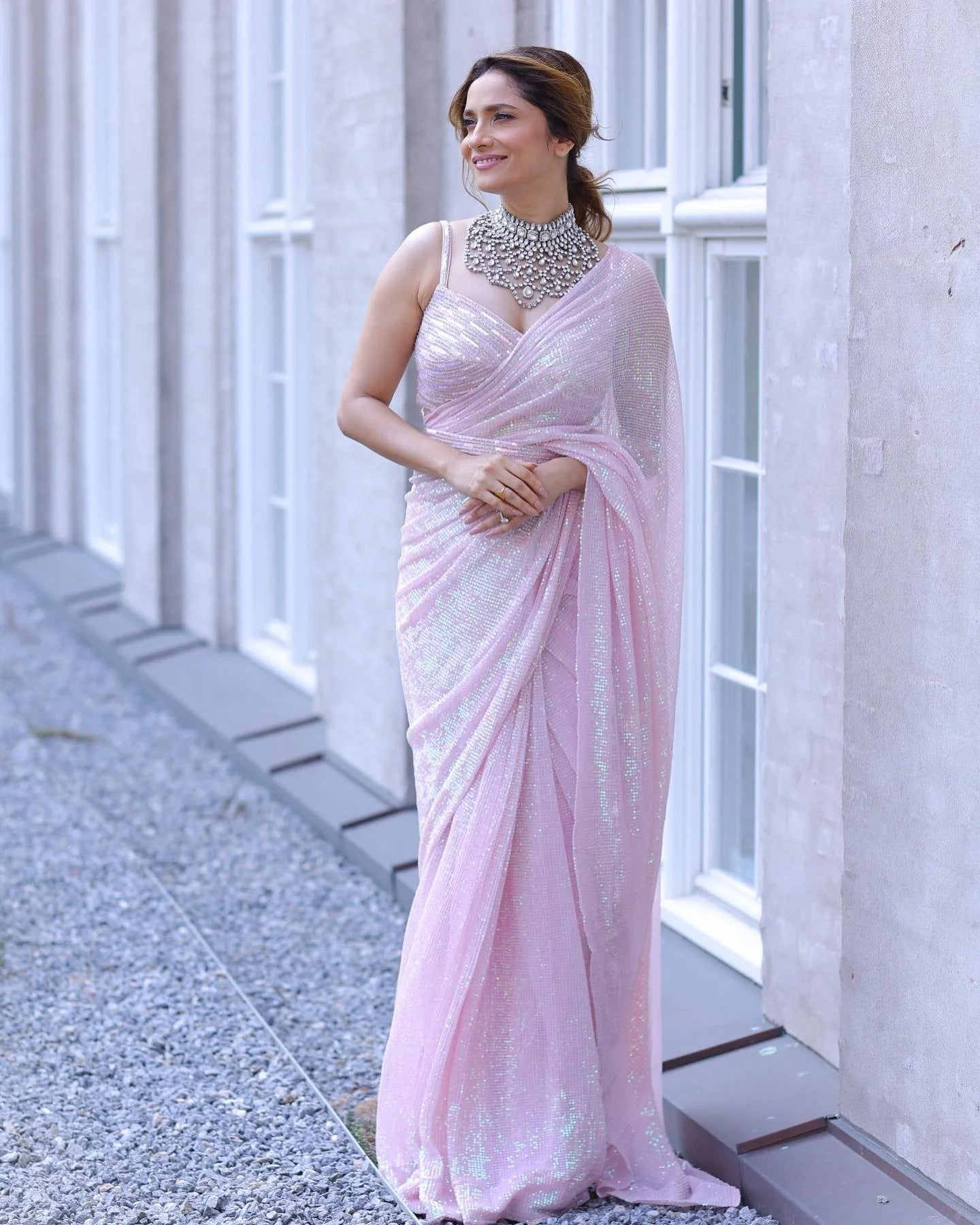 Ankita Lokhande Style Saree Full Sequence Work with Blouse Bollywood Designer Saree