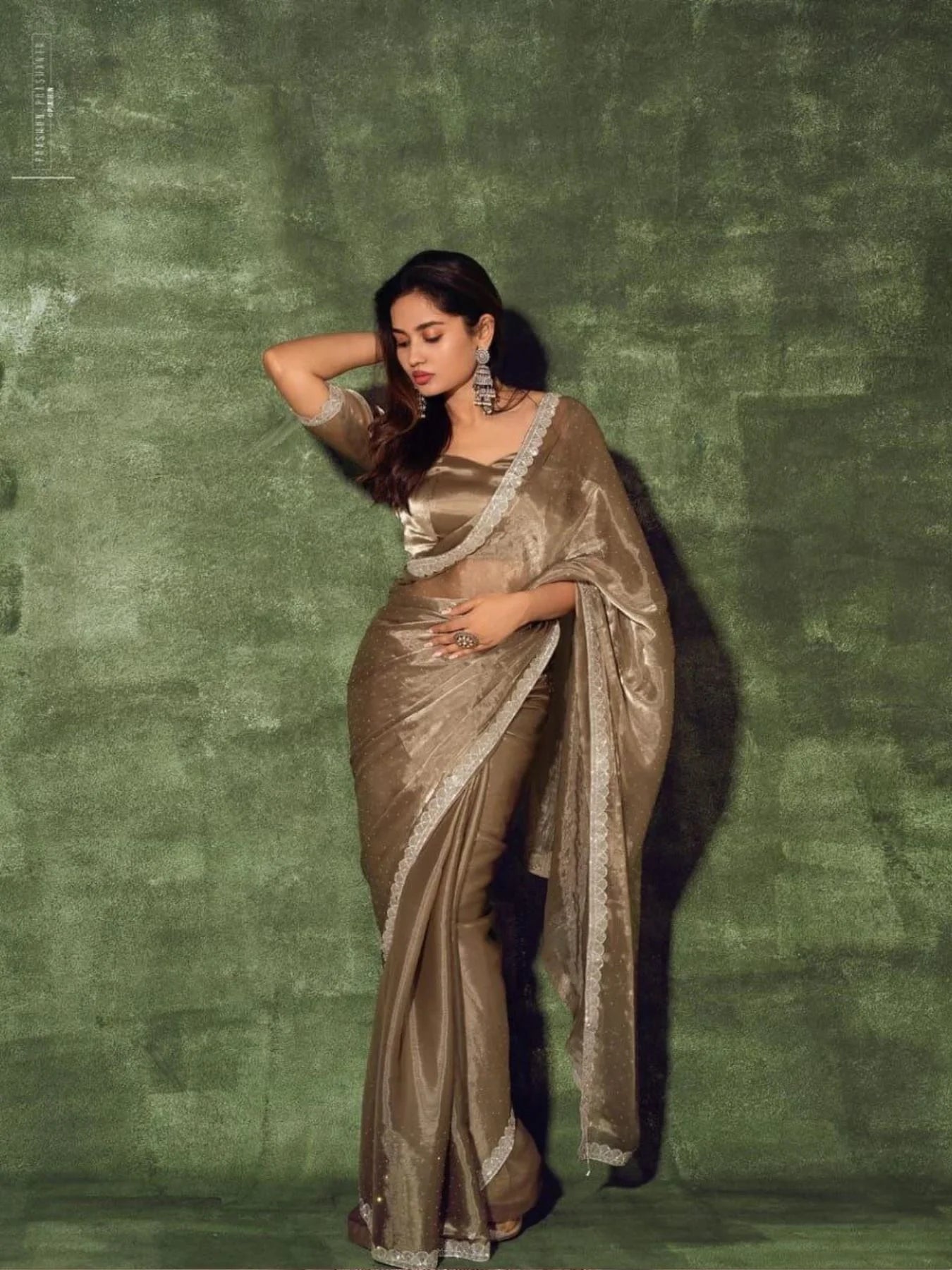 Designers Nude Brown Soft Jimmy chu silk Saree