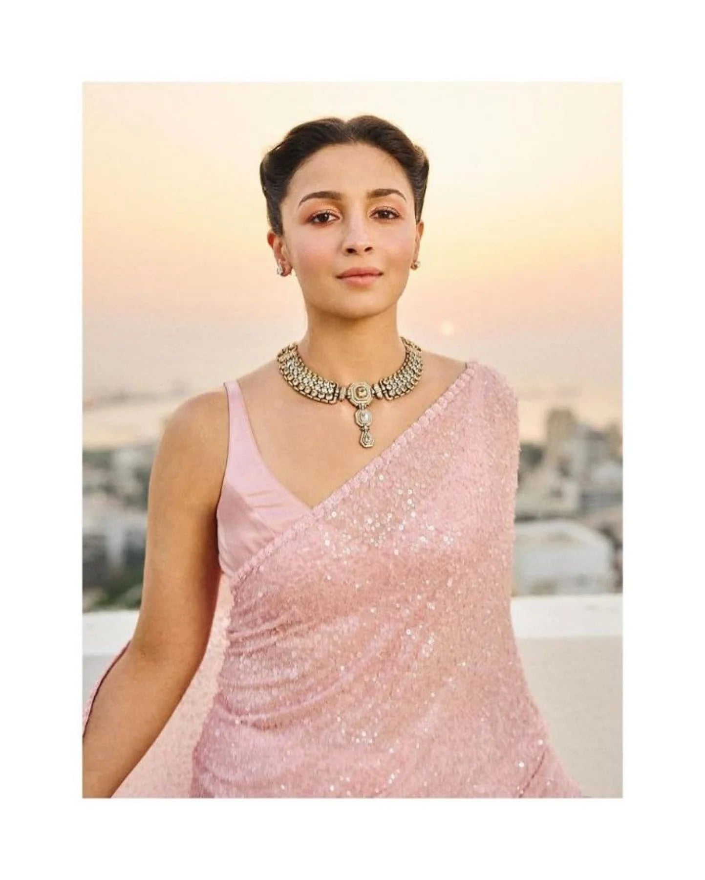 Royal Export Wholesale Collection Bollywood Star Alia Bhatt Inspired Pink Saree