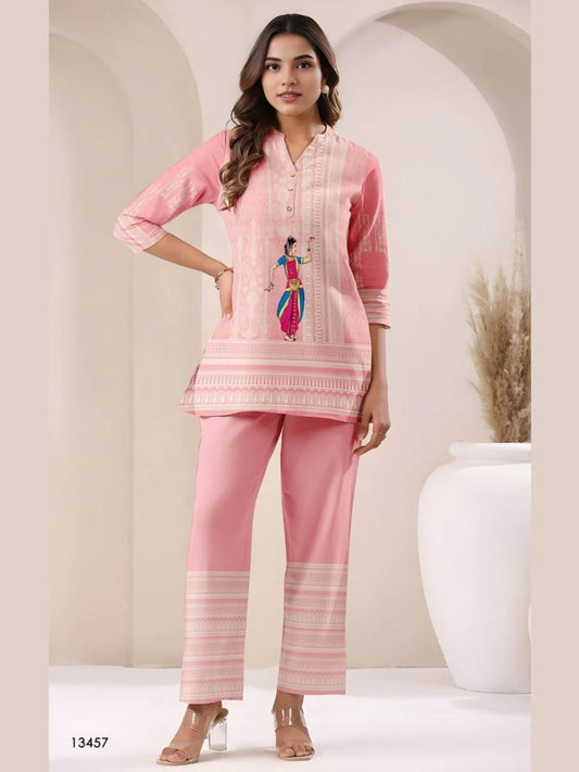 Top Trending Womens Co-ord Sets Designer Print 2pc Outfit Ready To Wear Set Export Quality