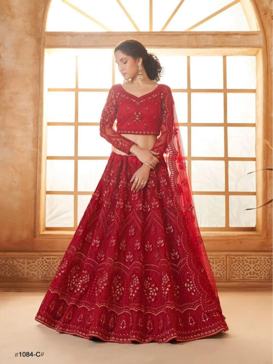 Exclusive Designer Lehenga in Net with Silk Lining Wholesale Deal for Boutiques