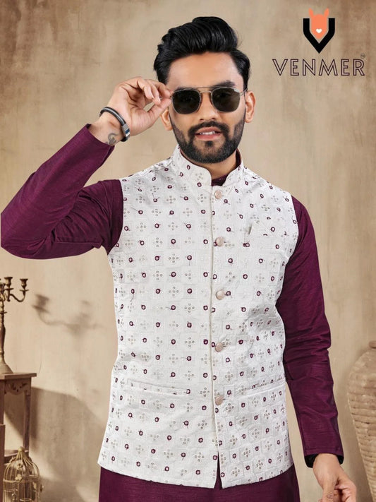 Elegant Malai Satin Silk Kurta Pajama with Embroidered Koti Bulk Orders Available for Resellers