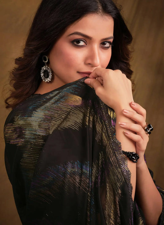 Jacquard Zari Print With Hand Work Designer Wedding Saree Available At Royal Export