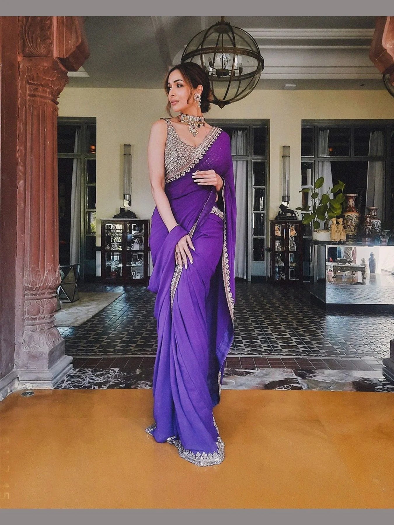 Presenting Heavy Faux Georgette Saree With Sequence Work