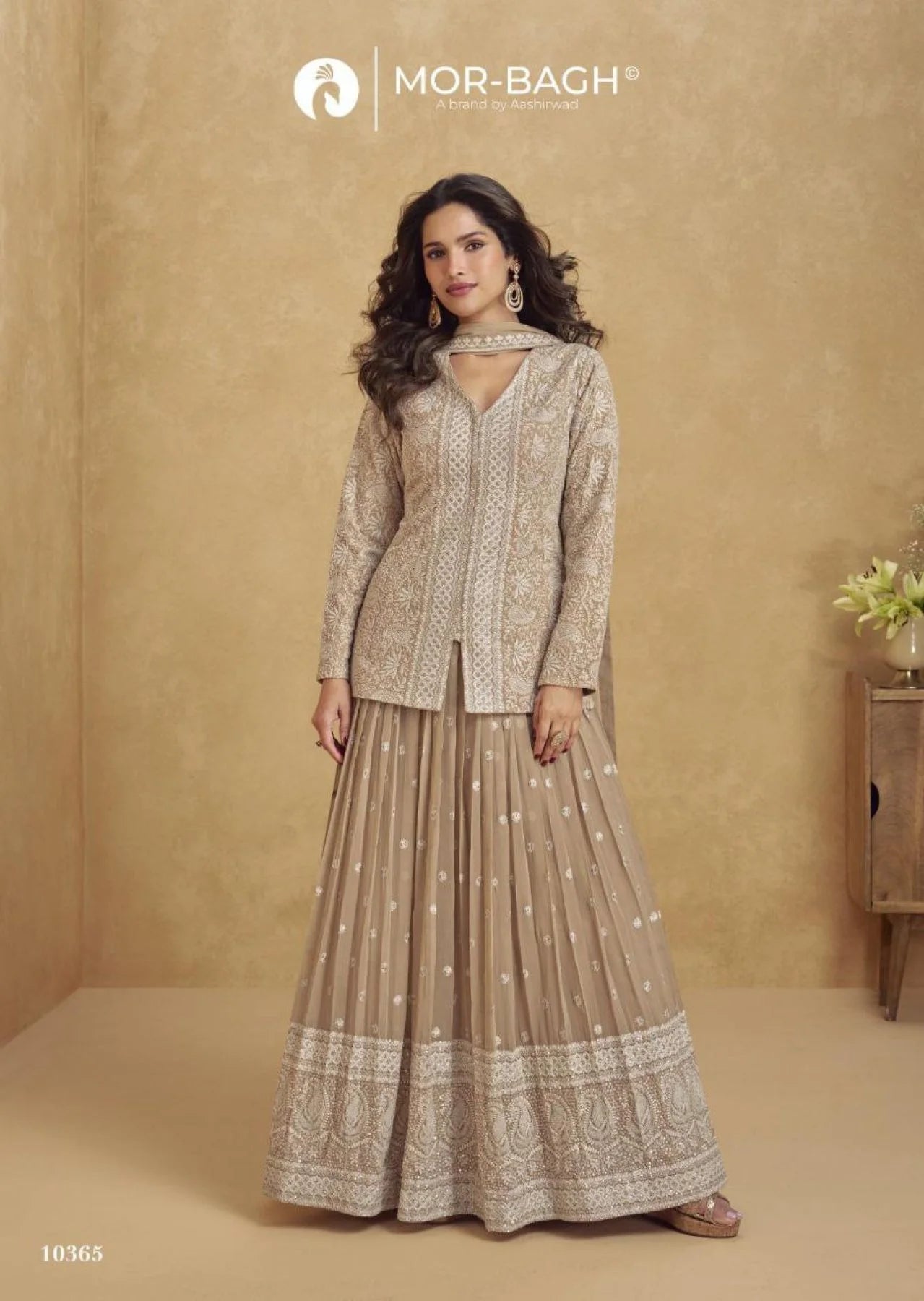Jhasi Designer Georgette Sharara Suit Collection Heavy Embroidered Wedding Wear At Best Price