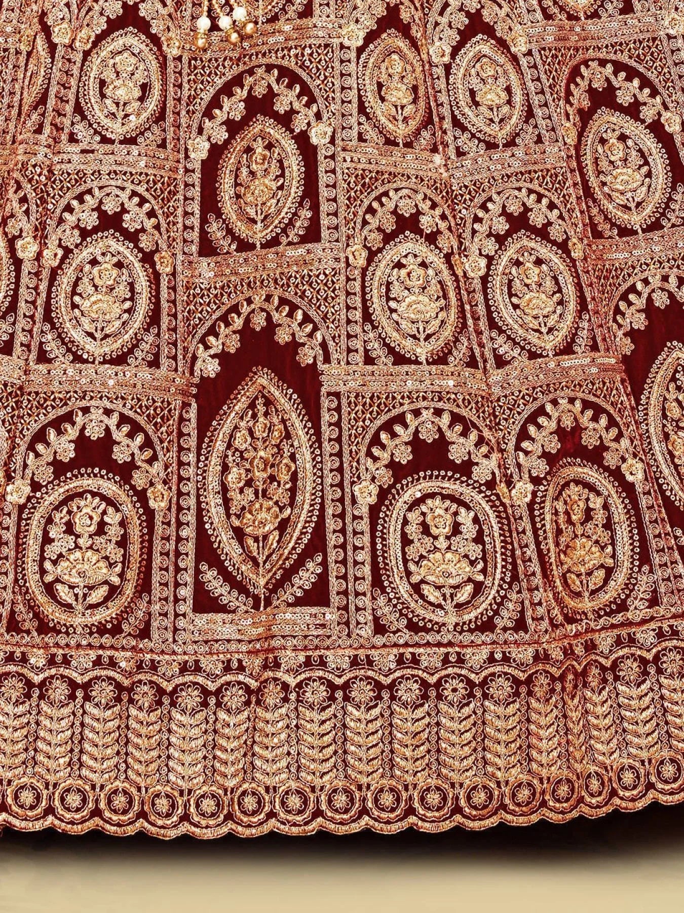 Designer Bridal Lehenga from Surat 2025 Velvet Collection with Intricate Sequins Zari Embroidery