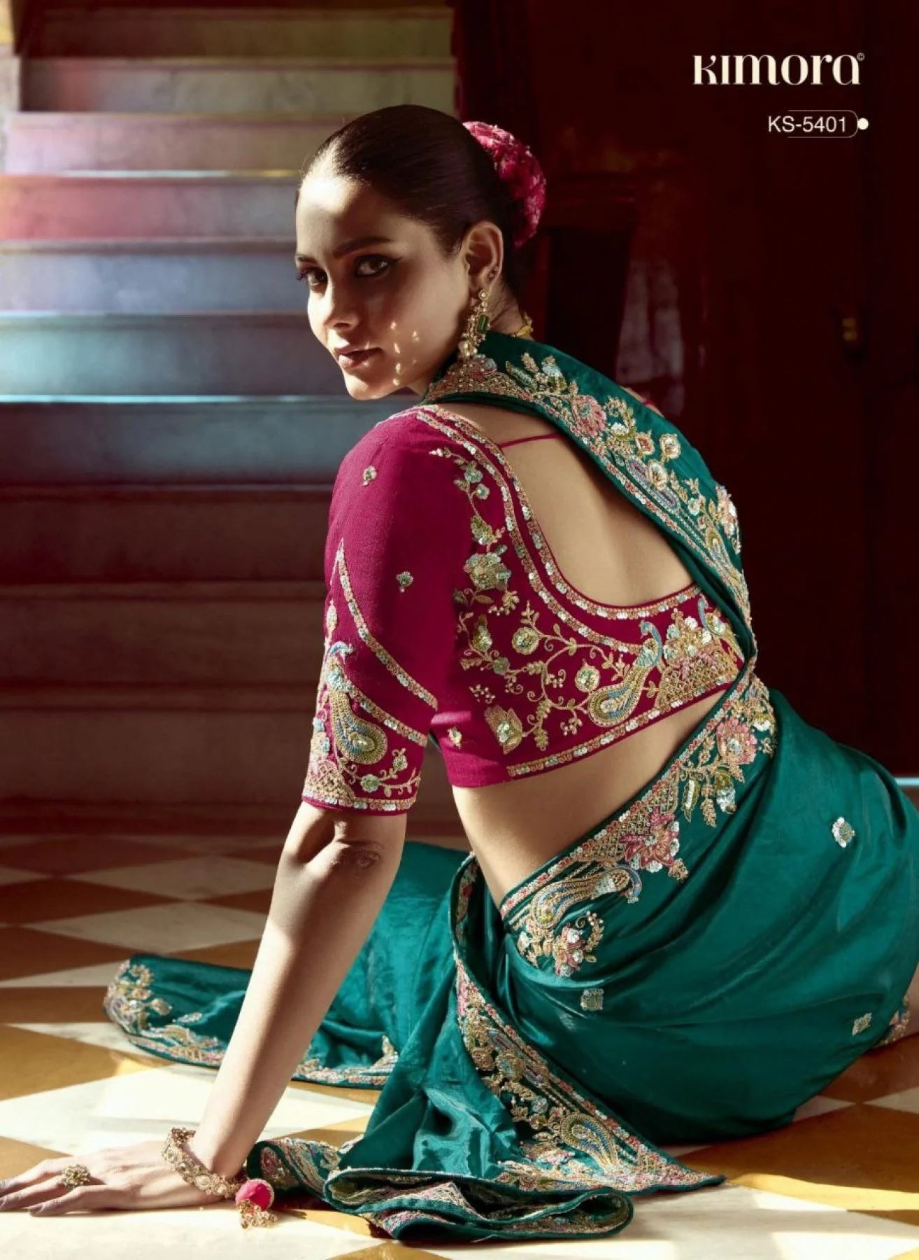 Designer Crush Silk Saree with Embellished Contrast Blouse Piece Festive Special Collection