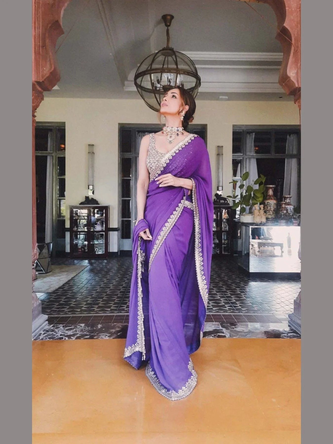 Presenting Heavy Faux Georgette Saree With Sequence Work