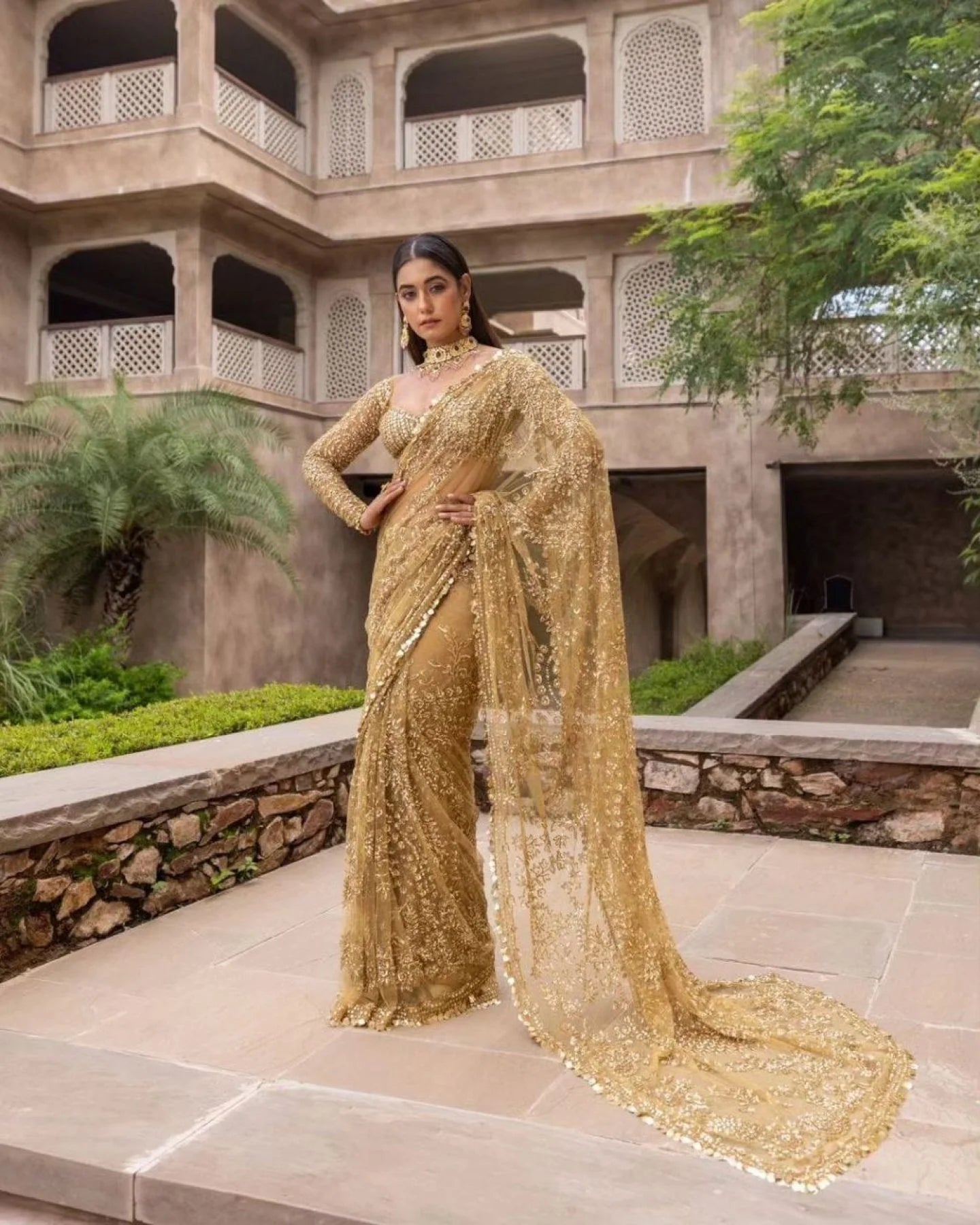 New Trending Bollywood BlockBuster Sequins Design Saree