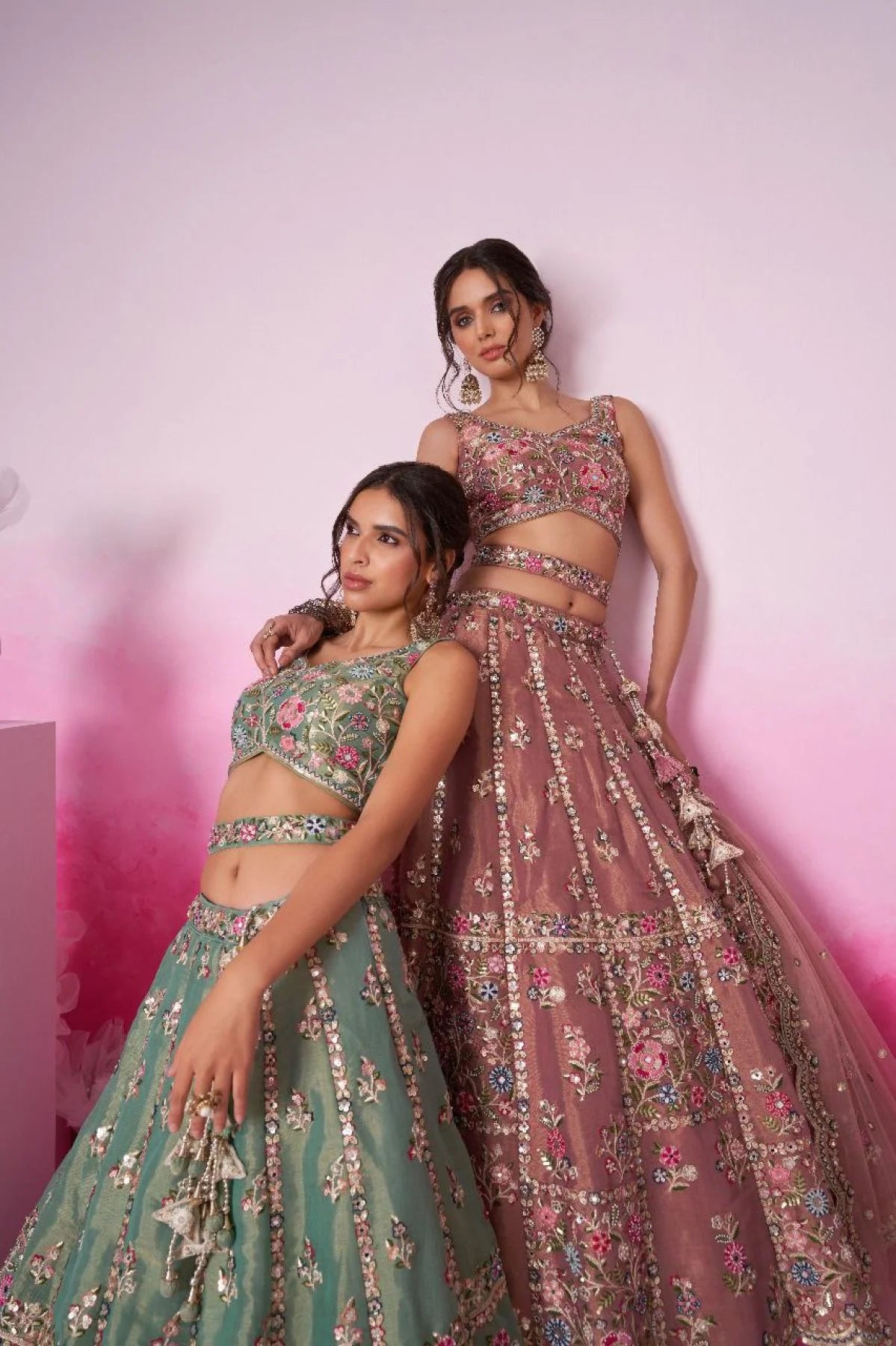 Sea Green Wedding Lehenga Designer Embroidery Dupatta Set Surat Manufacturing for Reseller