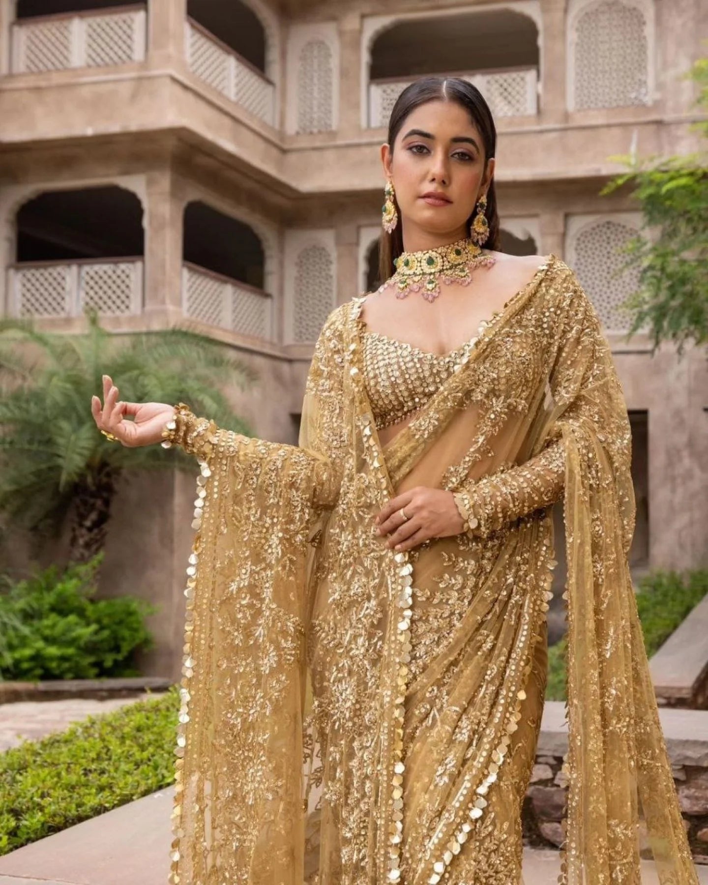 New Trending Bollywood BlockBuster Sequins Design Saree