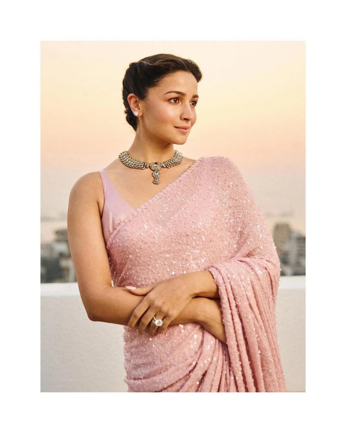 Royal Export Wholesale Collection Bollywood Star Alia Bhatt Inspired Pink Saree