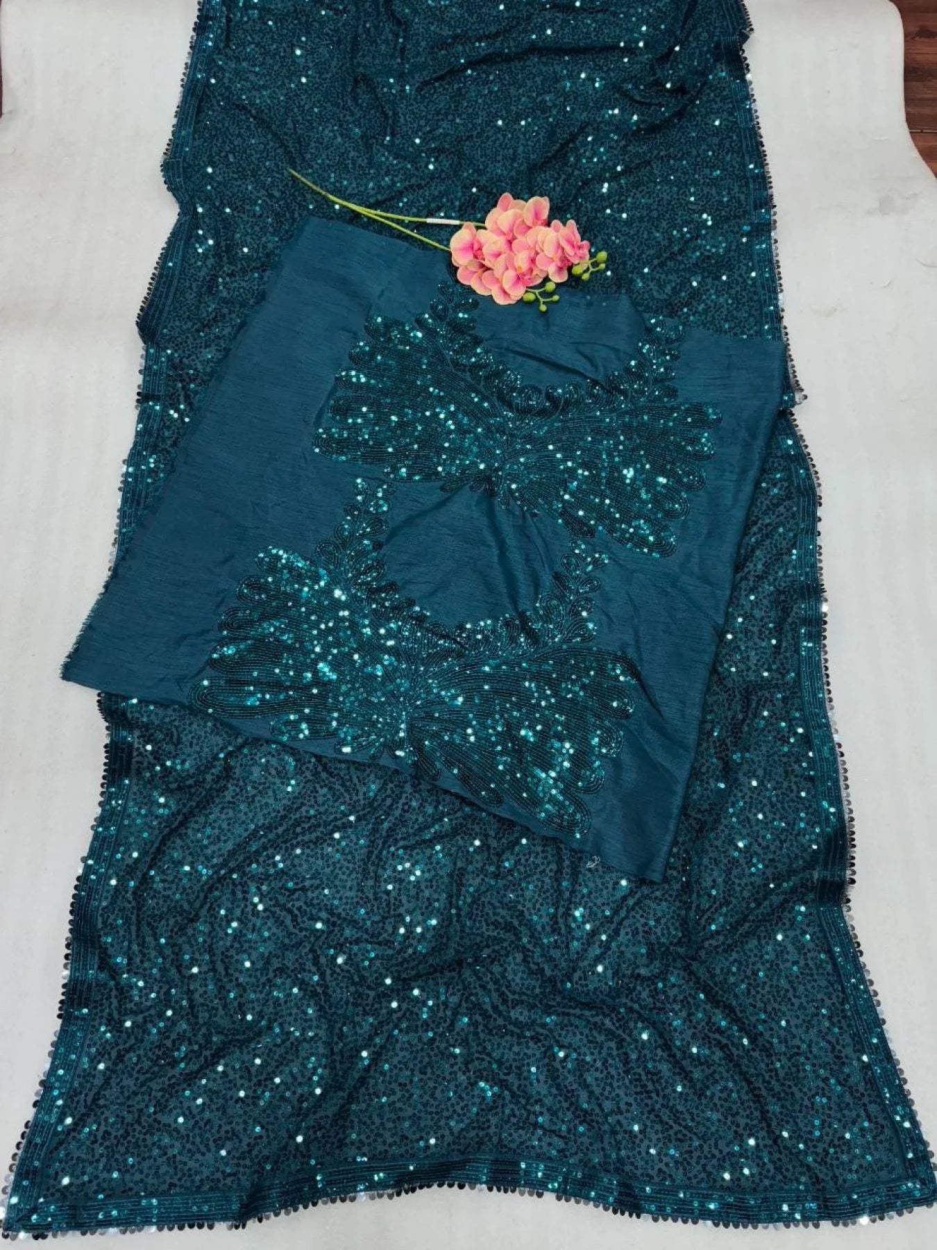 New Trending Bollywood Blockbuster Sequins Design Saree Launch For Royal Export