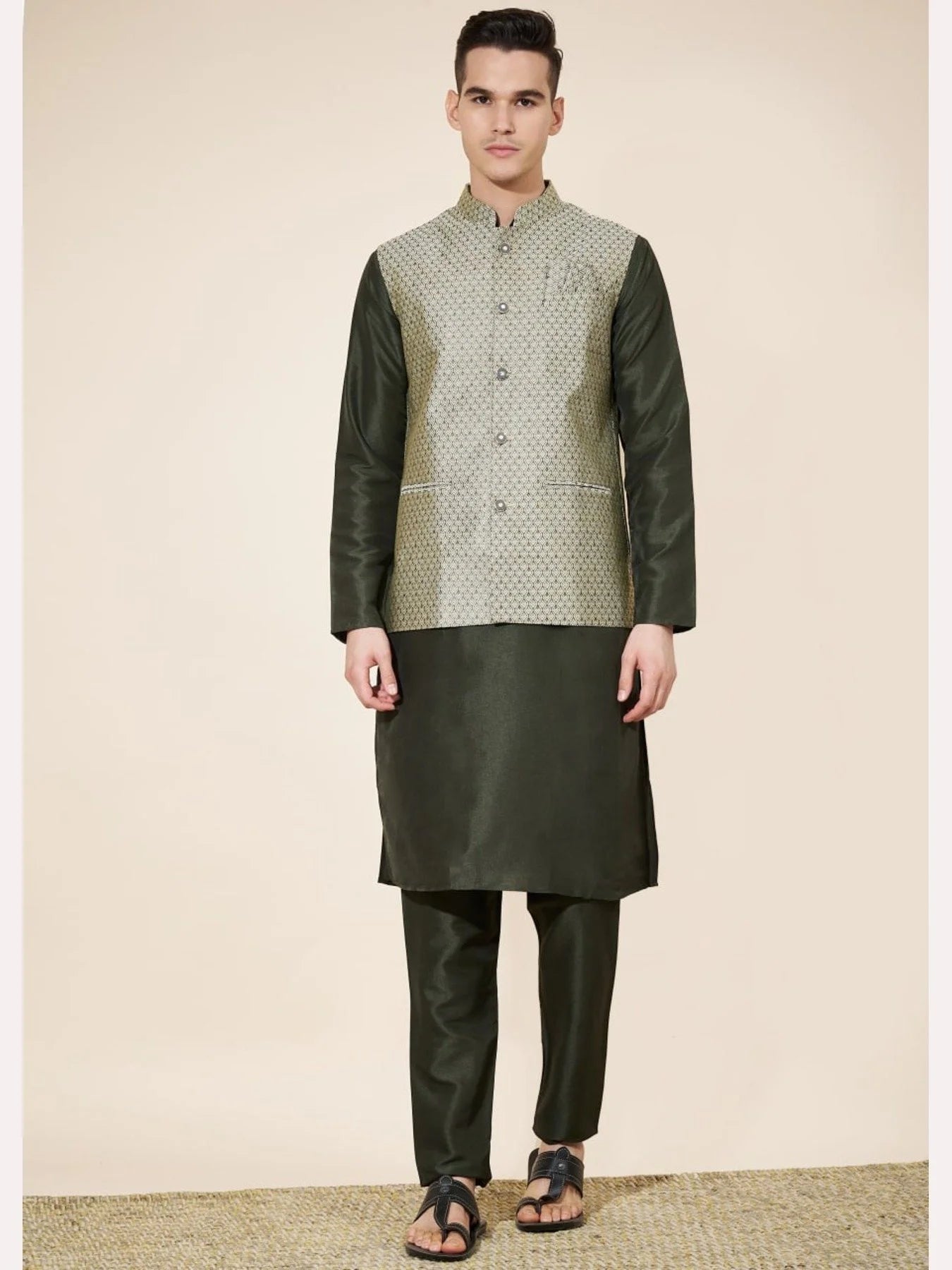 Wedding Special Heavy Jequard in New Designe Mens Kurta Pajama With Koti