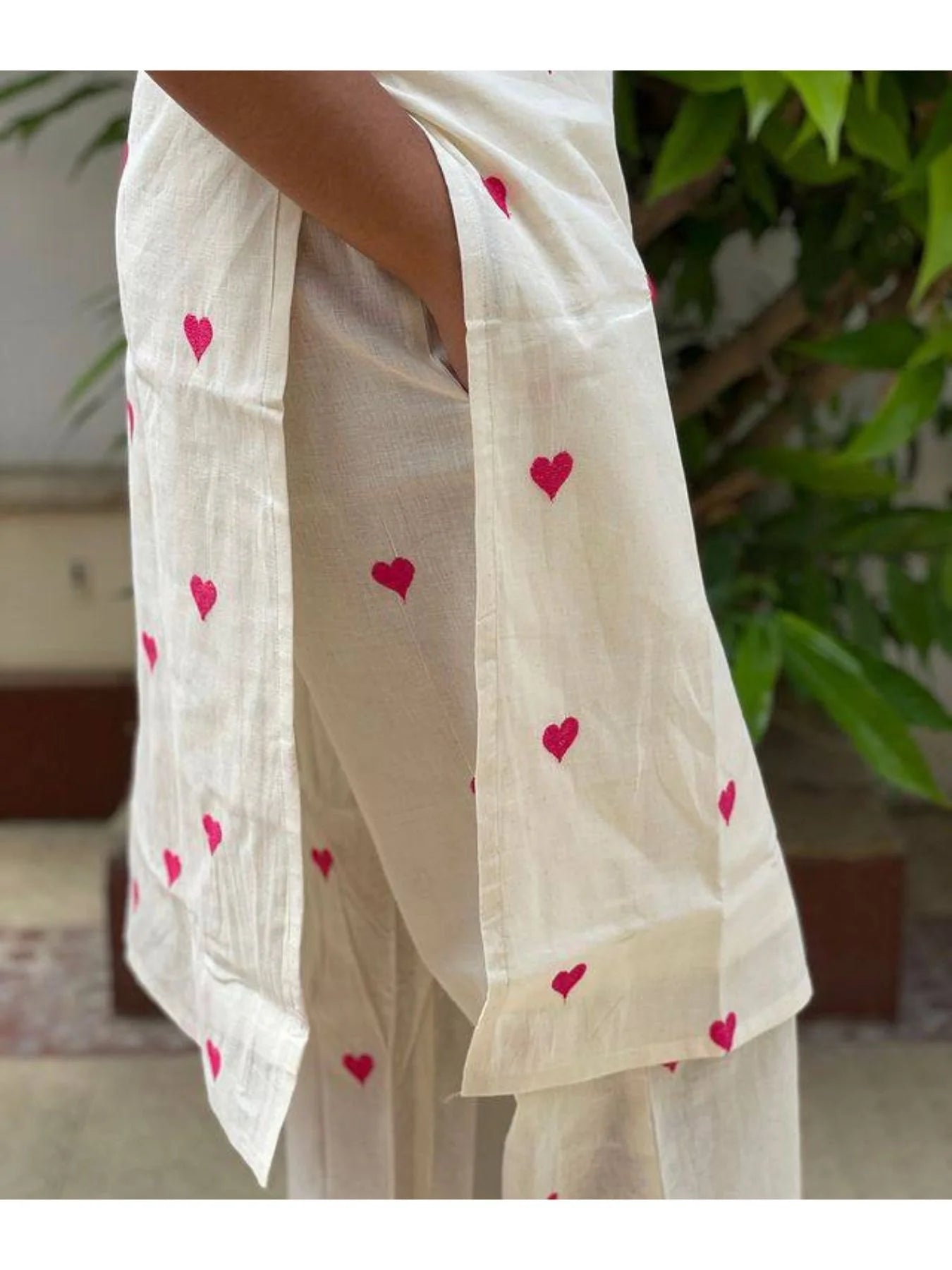 Designer Cora Heart Cotton Kurta With Pant