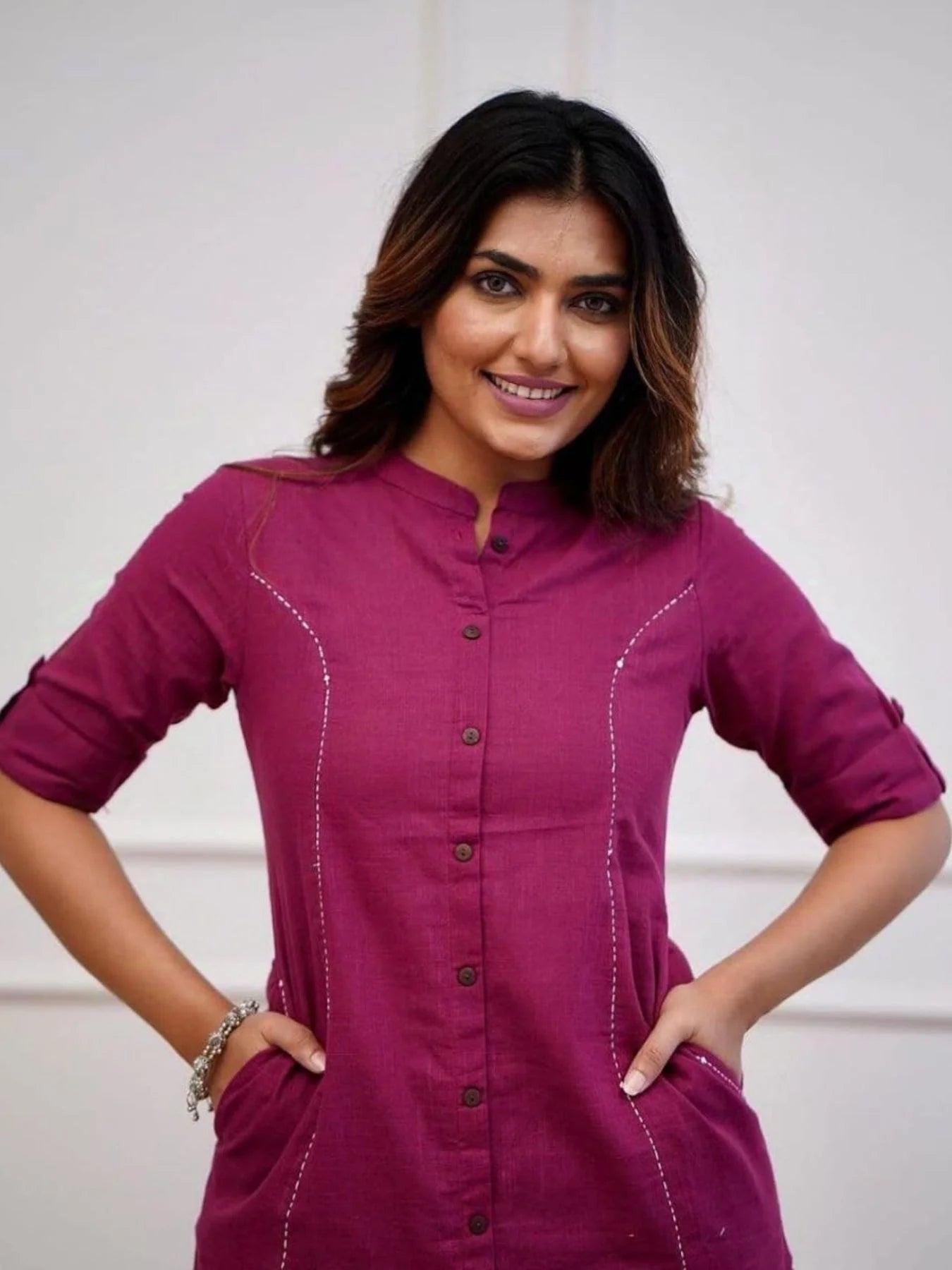 Solid Pattern Heavy Cotton Kurta Set with Pant
